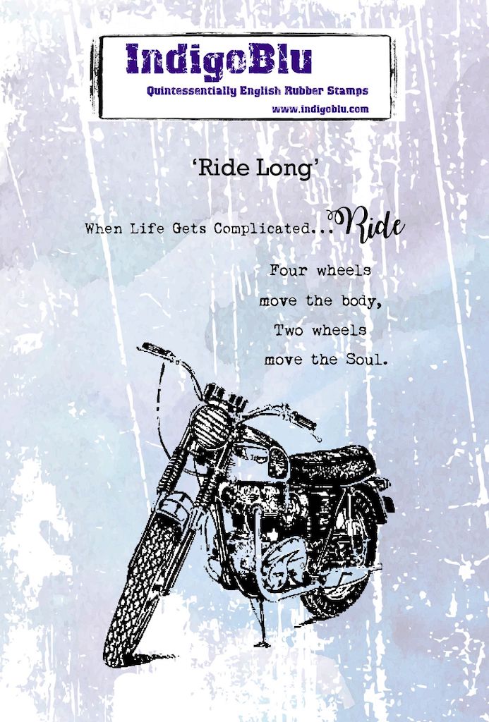 Ride Long A6 Red Rubber Stamp by Kay Halliwell-Sutton